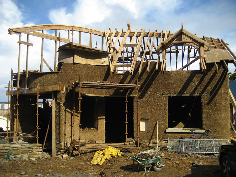 cob house under construction